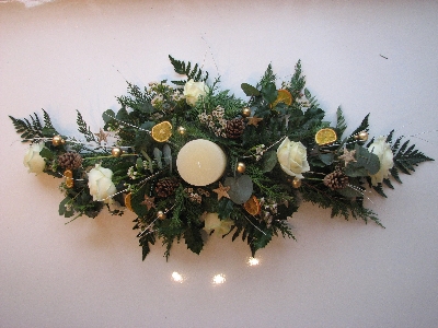 Scandinavian Christmas table arrangement