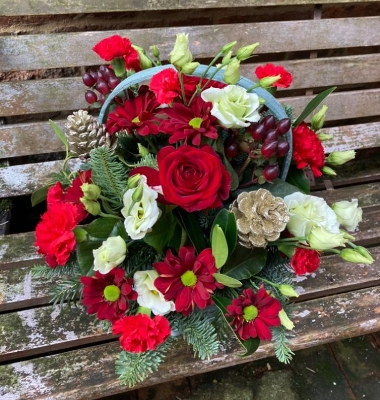 Christmas basket arrangement